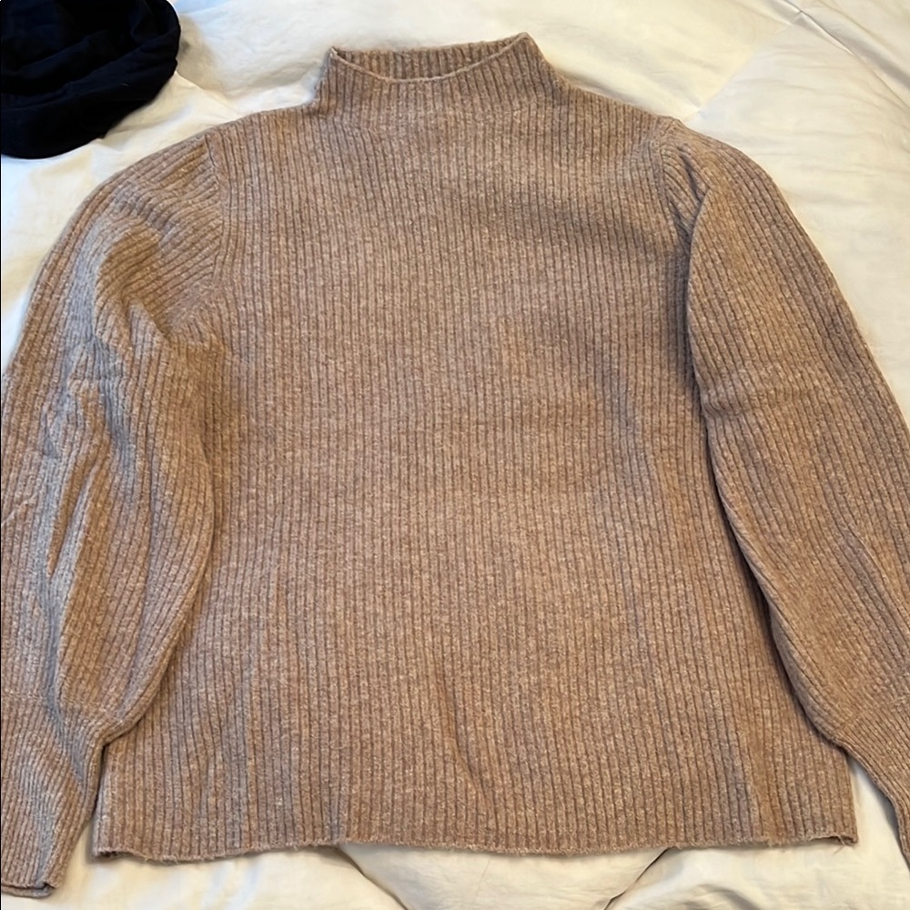 J. Crew Tan Ribbed Turtleneck Sweater